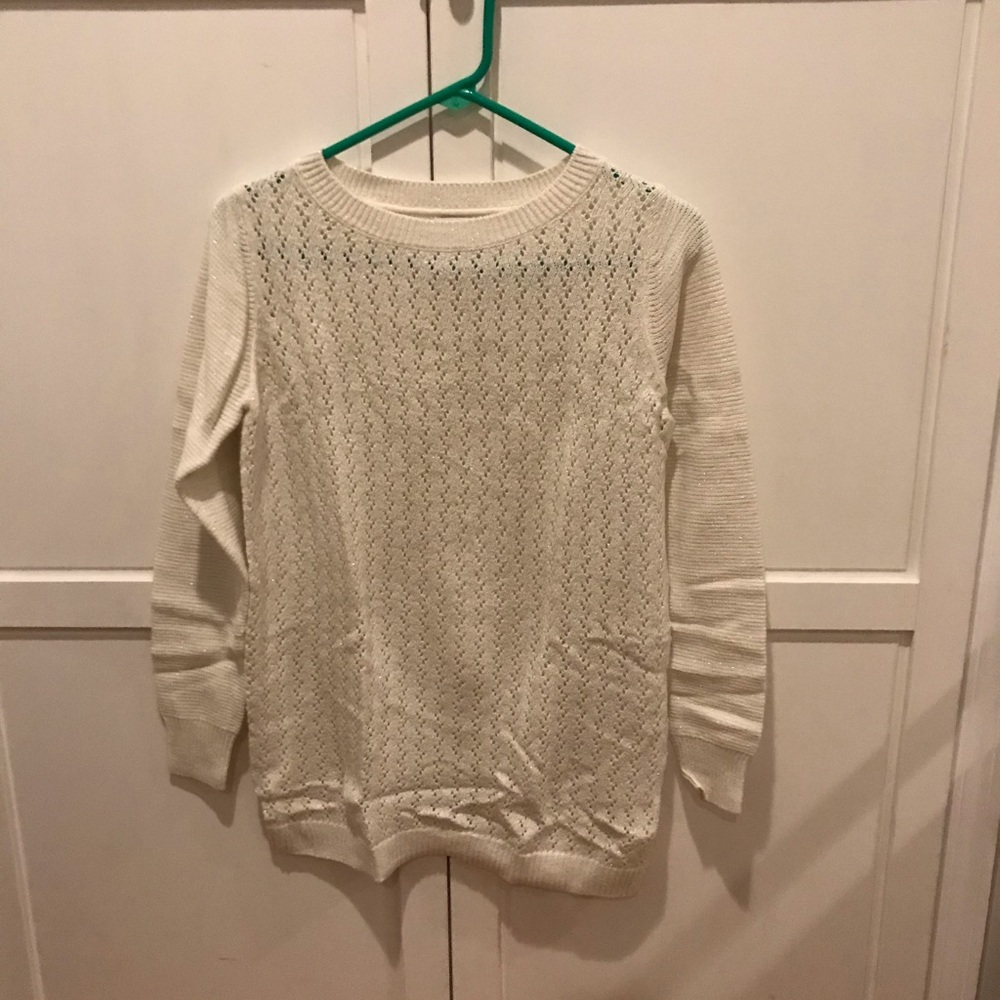 White maternity sweater